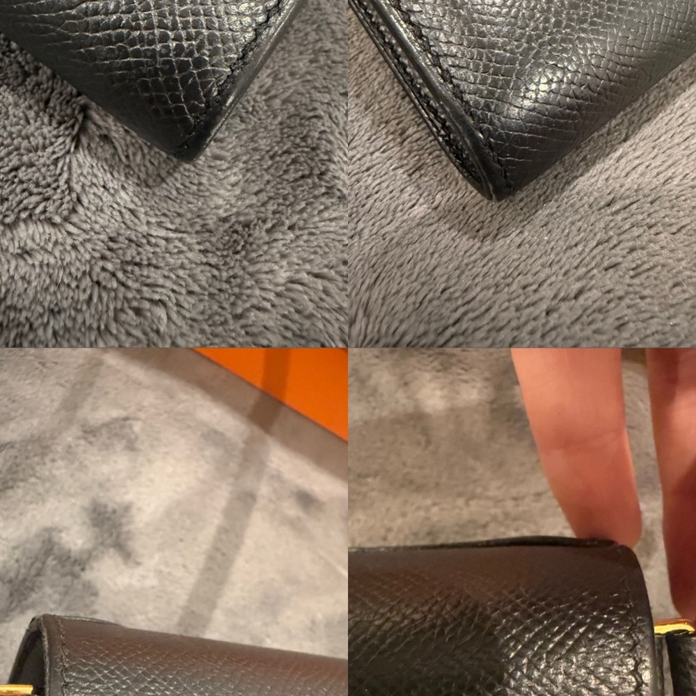 Black Constance To Go Wallet on Strap - Gold Hardware - Picture 9 of 12